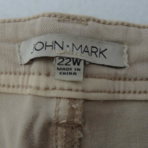 John Mark Ankle Jeans Women's 22W Beige Denim Stretch Boho Raw Hem Festival - Picture 12 of 14